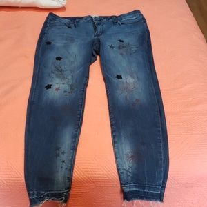 too big the back pocket has a small rip